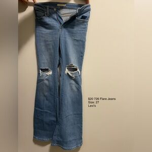 Levi's Light Blue Distressed Flare Jeans